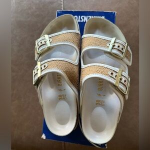 Birkenstock Women’s Jute Sandals - Cream and Tan